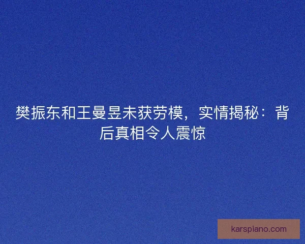 樊振东和王曼昱未获劳模，实情揭秘：背后真相令人震惊